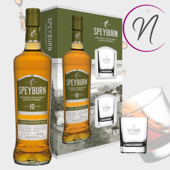 Whisky Speyburn 10 ans Coffret 2 verres | 70cl 40° boîte