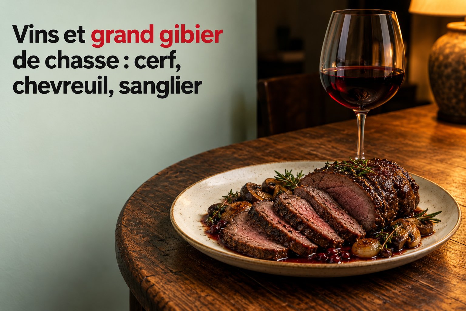 Vins et grand gibier de chasse : cerf, chevreuil, sanglier